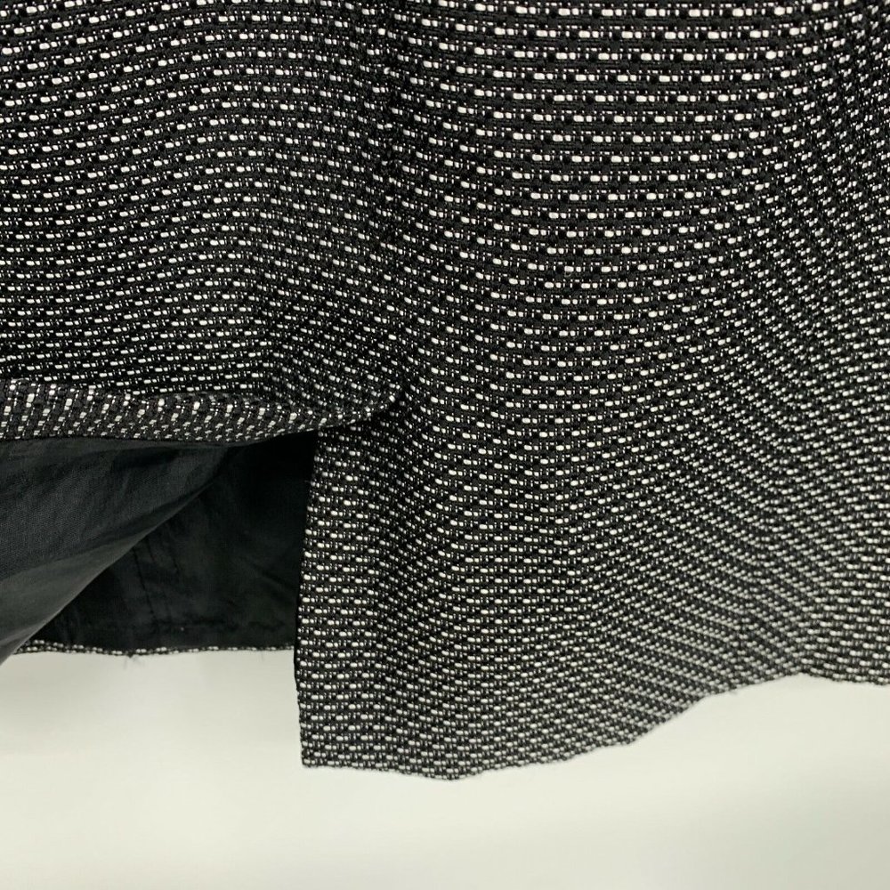 Tahari ASL Dress Black White Tweed Beaded V Neck Sleeveless Sheath - Picture 10 of 11
